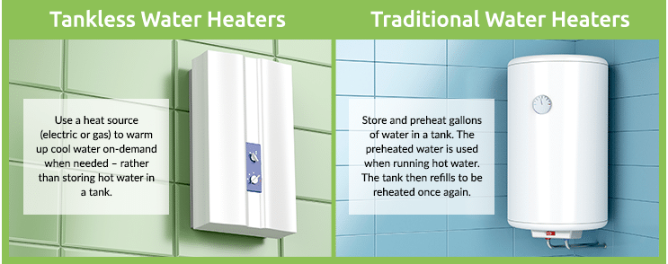 Tankless water heaters vs. Traditional Water Heaters