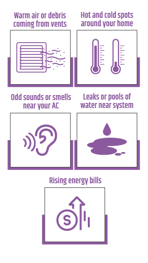 infographic on the warning signs of AC Repair